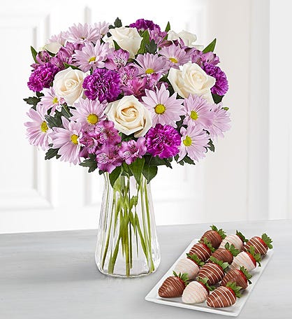 Deliciously Decadent™ Lavender Garden & Mother's Day Drizzled Strawberries
